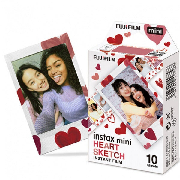 Momentinės fotoplokštelės instax mini  HEART SKETCH (10pl)4547410497588