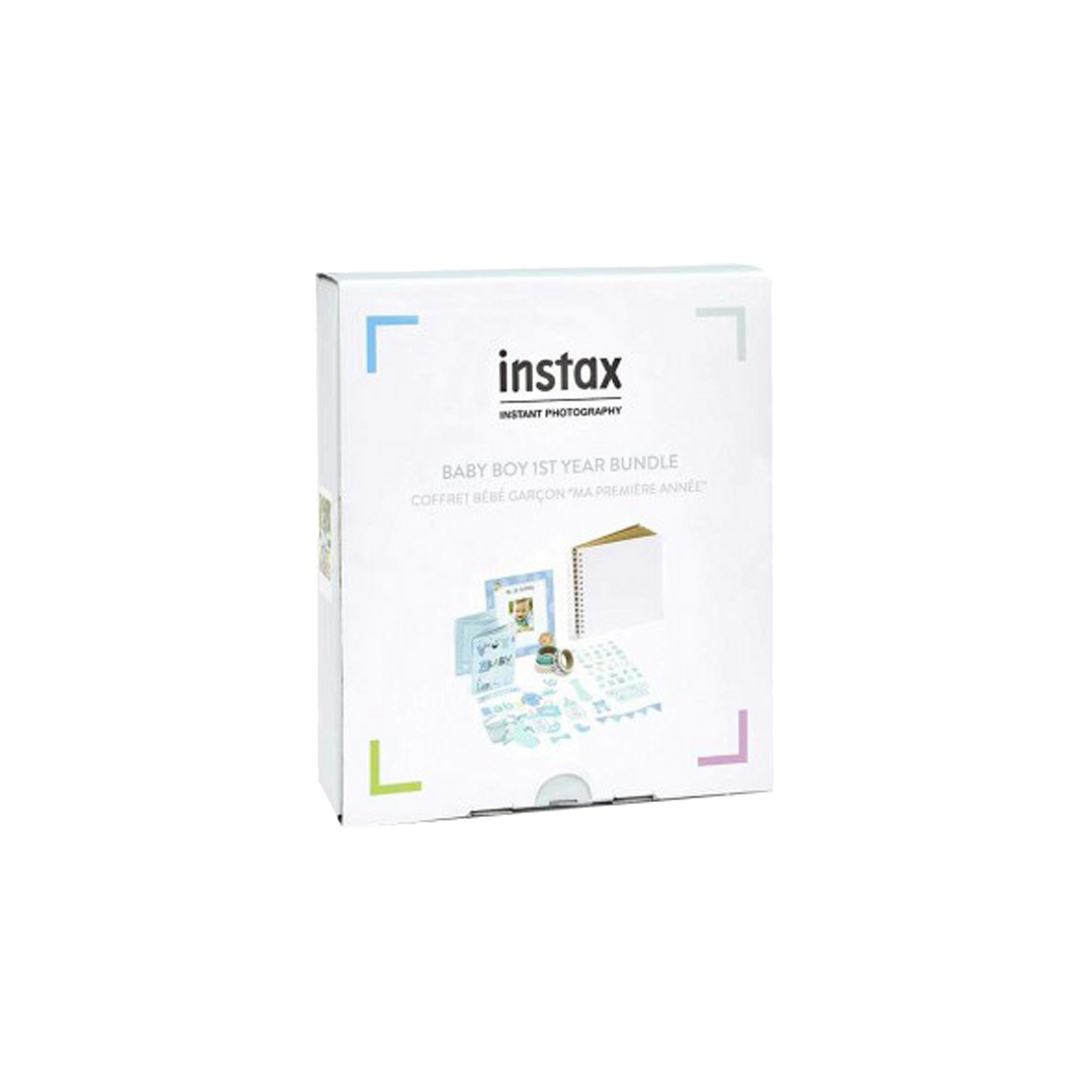 instax rinkinys 1-ajam vaiko gimtadieniui, mėlynas (rėmelis, albumas, lipdukai ir dekoruota lipni jostelė)