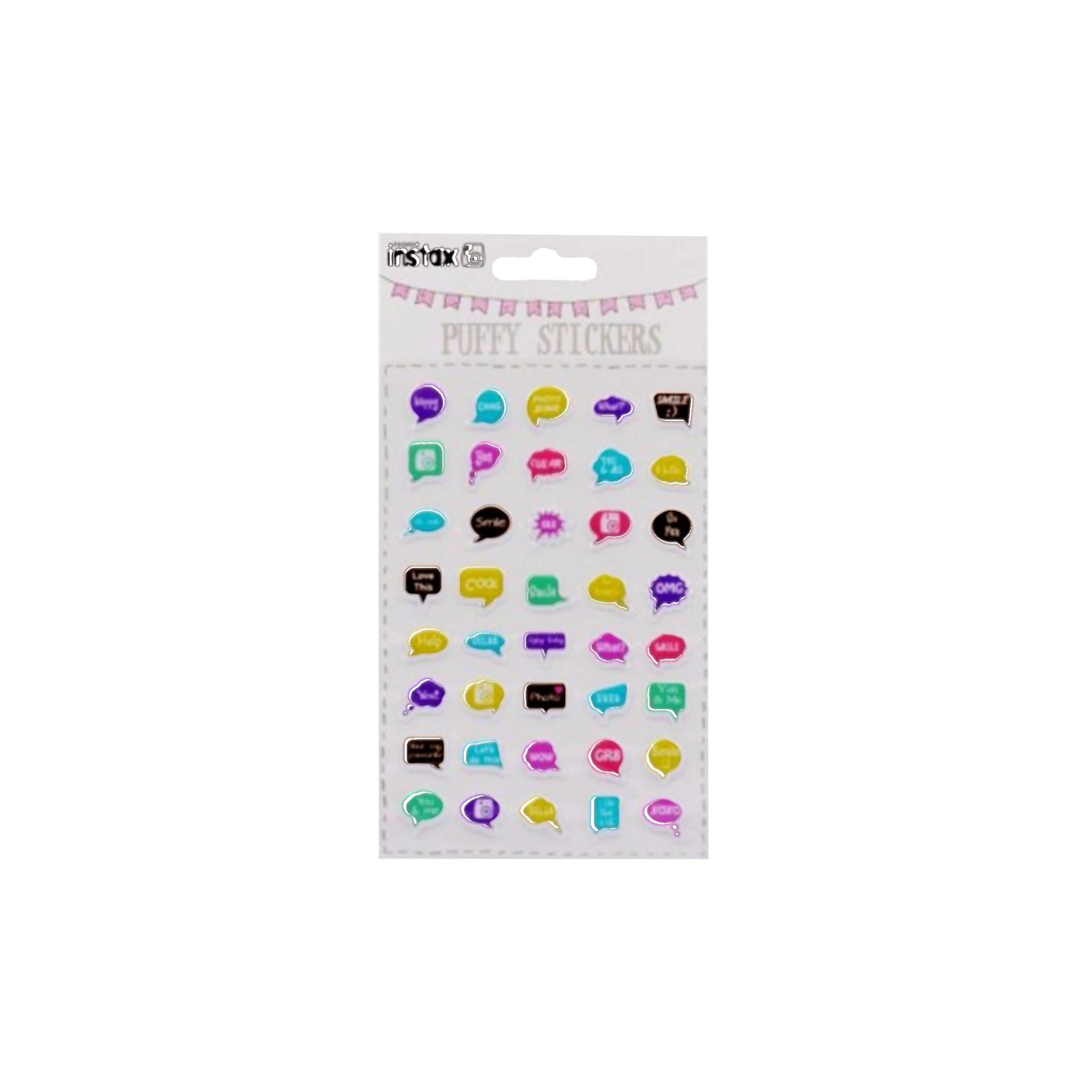 instax minkštų lipdukų rinkinys "Speech" (40 vnt)