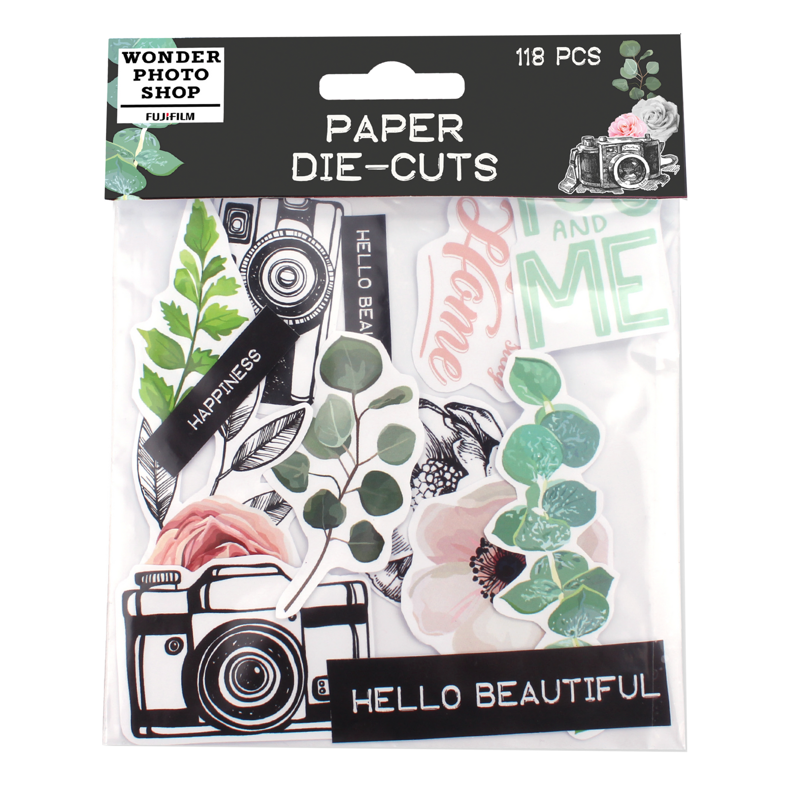 Popierinių dekoracijų rinkinys skrebinimui VINTAGE, 118 vnt.