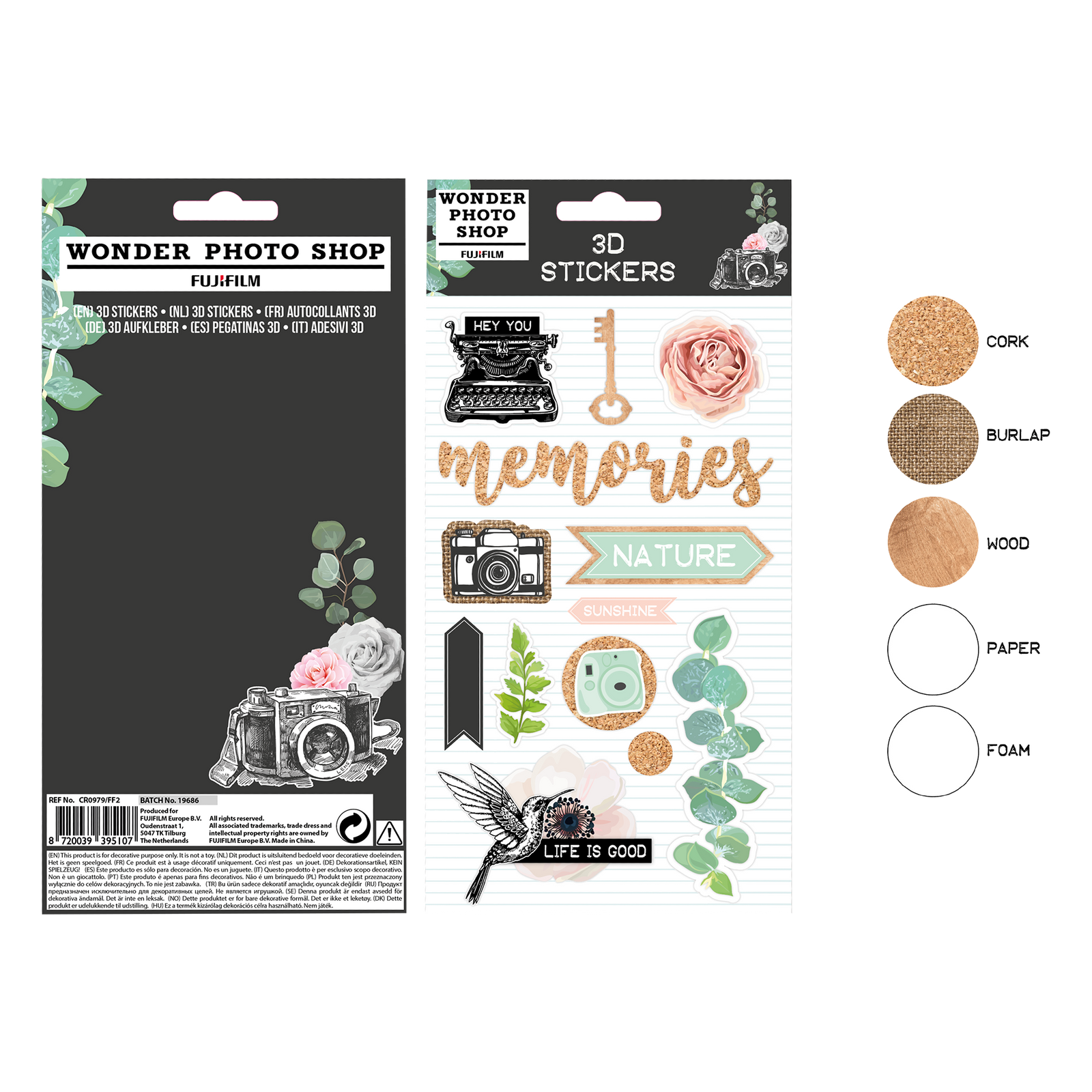 Lipdukų (3D) rinkinys VINTAGE, 13 vnt.