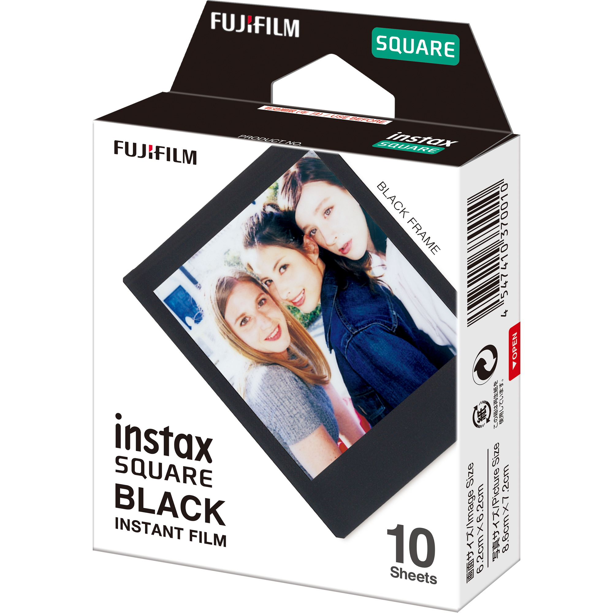Momentinės fotoplokštelės instax SQUARE GLOSSY BLACK FRAME (10pl)